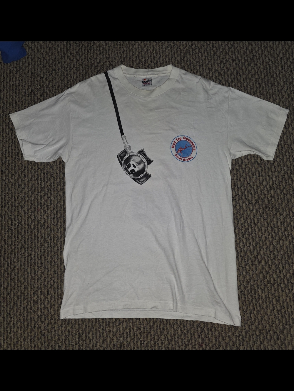 Anvil White Short Sleeve Tee with Dive Regulator Graphic